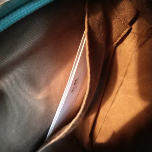 NWT@$128 PRICE REDUCED HB COACH SIGNATURE Aqua MiniBag w LEATHERstrap - Picture 11 of 11